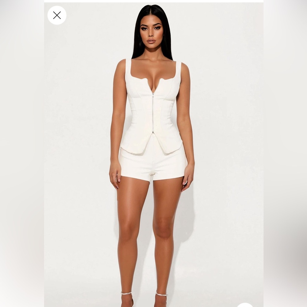 Fashion Nova White Shorts Set